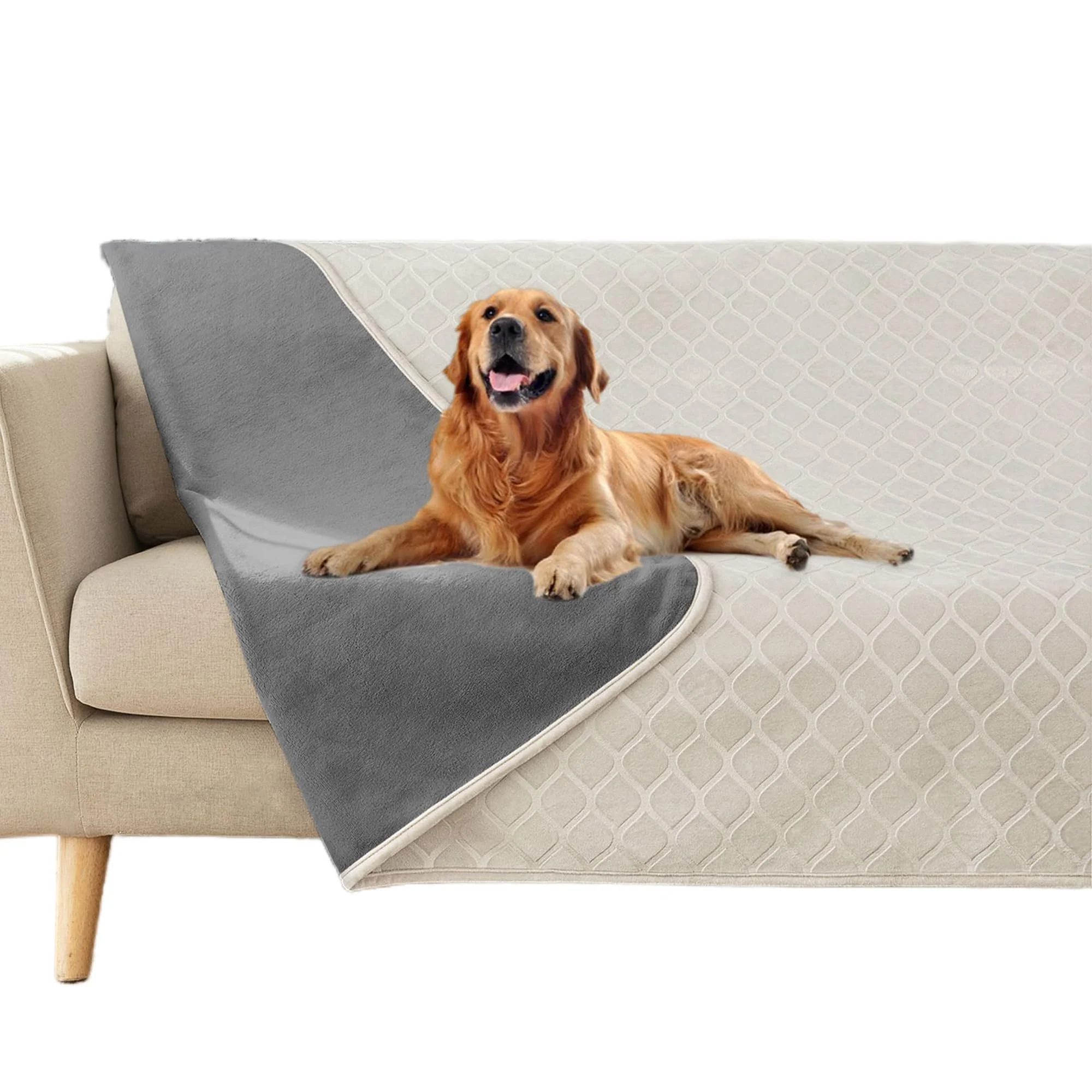Certified fuguitex Waterproof Dog Blanket Cover 52x82 - Crystal Velvet Moroccan Plush Secure