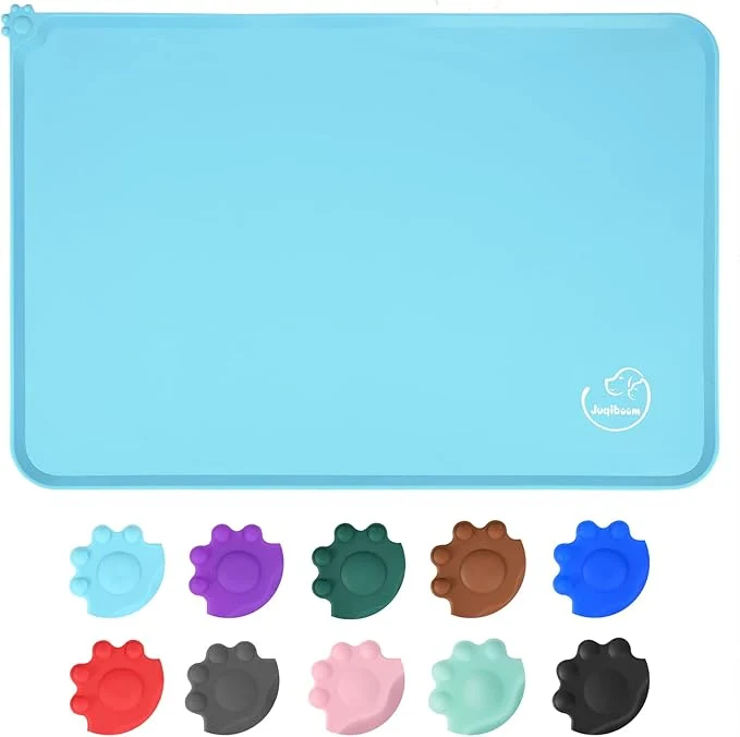 Organic Silicone Waterproof Dog Cat Pet Feeding Mats Non Slip Easy Clean Pet Dog Cat Verified