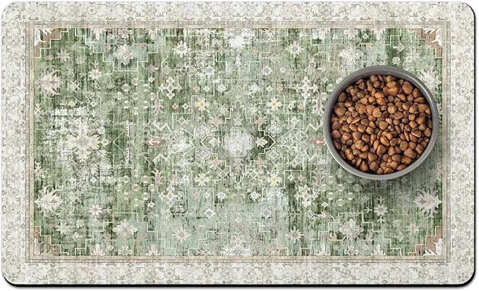 Carefully Designed Pet Food Mats for Floor Absorbent Dog Mat for Food and Water Dispenser Mat Sustainable