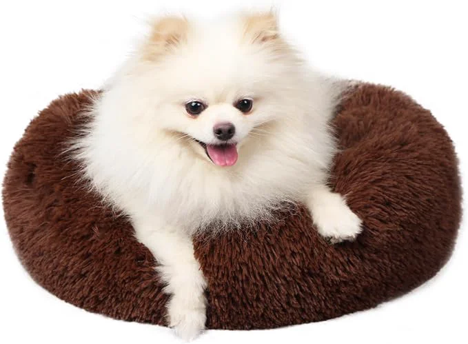 User-Friendly Calming Donut Dogs Beds for Small Dogs Washable 19inch Fluffy Round Puppy Bed Expertly Made