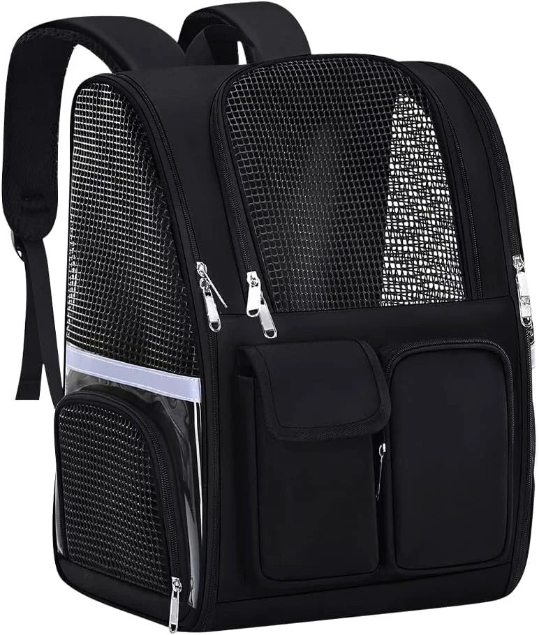 Sophisticated Pet Backpack Airline Dog Backpack Cat Bag for Travel Hiking Bike Riding Walking Outdoor Cat Backpack with Breathable Mesh Black Innovative