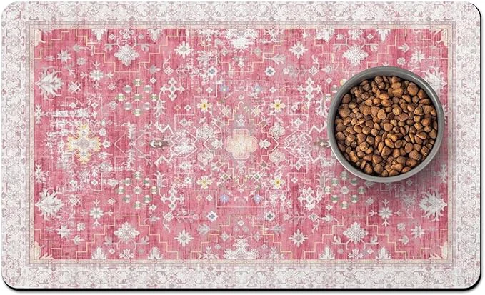 Casual Pet Food Mats for Floor Absorbent Dog Mat for Food and Water Dispenser Mat Convenient