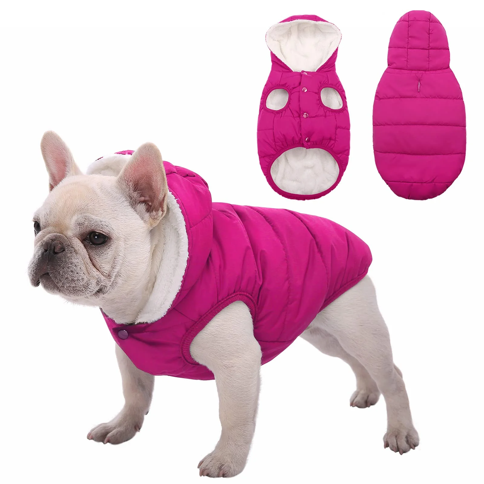 Authentic SAWMONG Windproof Waterproof Dog Coat – Fleece Cotton Lined Winter Jacket XL Pink Clean