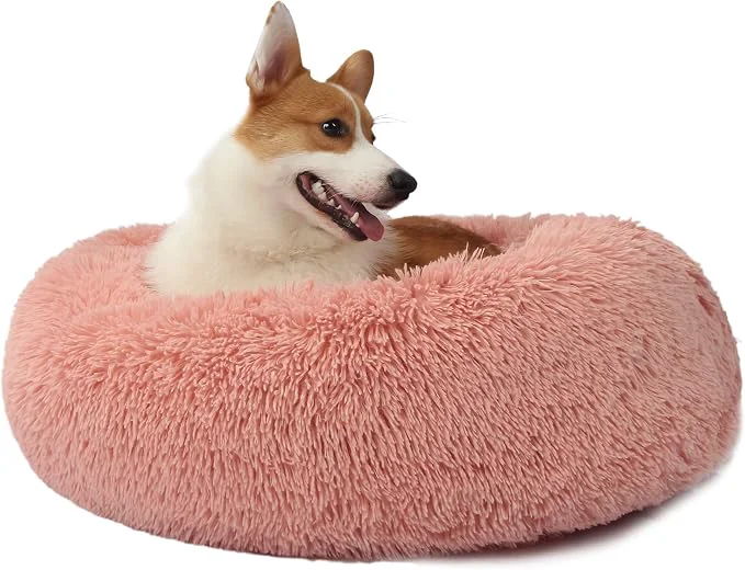 Consistent Calming Dog Bed for Medium Dogs Washable Donut 30 inches Anti-Slip Pet Bed User-Friendly