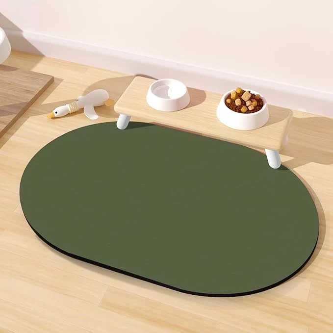 Durable Pet Feeding Mat – 20''x12'' Absorbent Dog Food Mat Pet Water Mats Protect Floor Solid