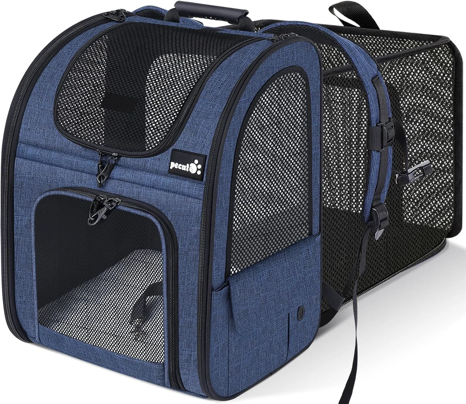 Soft Pecute Pet Carrier Backpack Dog Carrier Backpack Expandable with Breathable Mesh for Small Dogs Cats Puppies Pet Backpack Bag for Hiking Travel Camping Outdoor Hold Pets Up to 17 Lbs Optimized