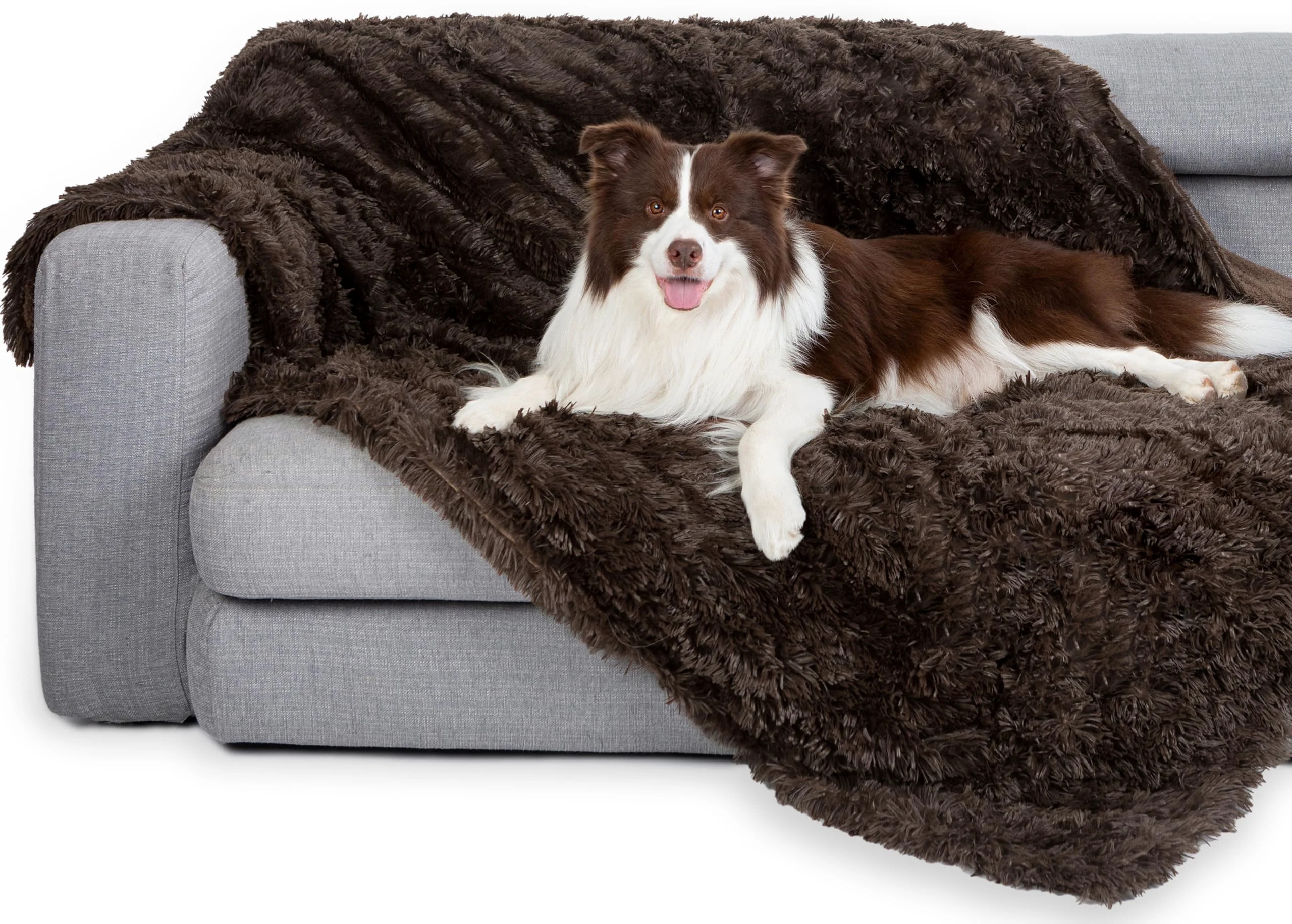 Trendy Gogobunny Waterproof Reversible Dog Blanket 50x60 in Chocolate – Furniture Protection Calming Comfort Functional