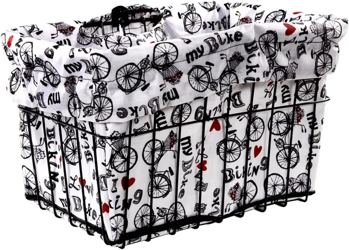 Classic Cruiser Candy Bike Basket Liner Waterproof Universal Fit for Most Bike Baskets Stylish 2in1Tote Bike Basket Cover EBiKE Front Wire Or Wicker Bike Baskets Fits Up to 15x12x10 Enhanced