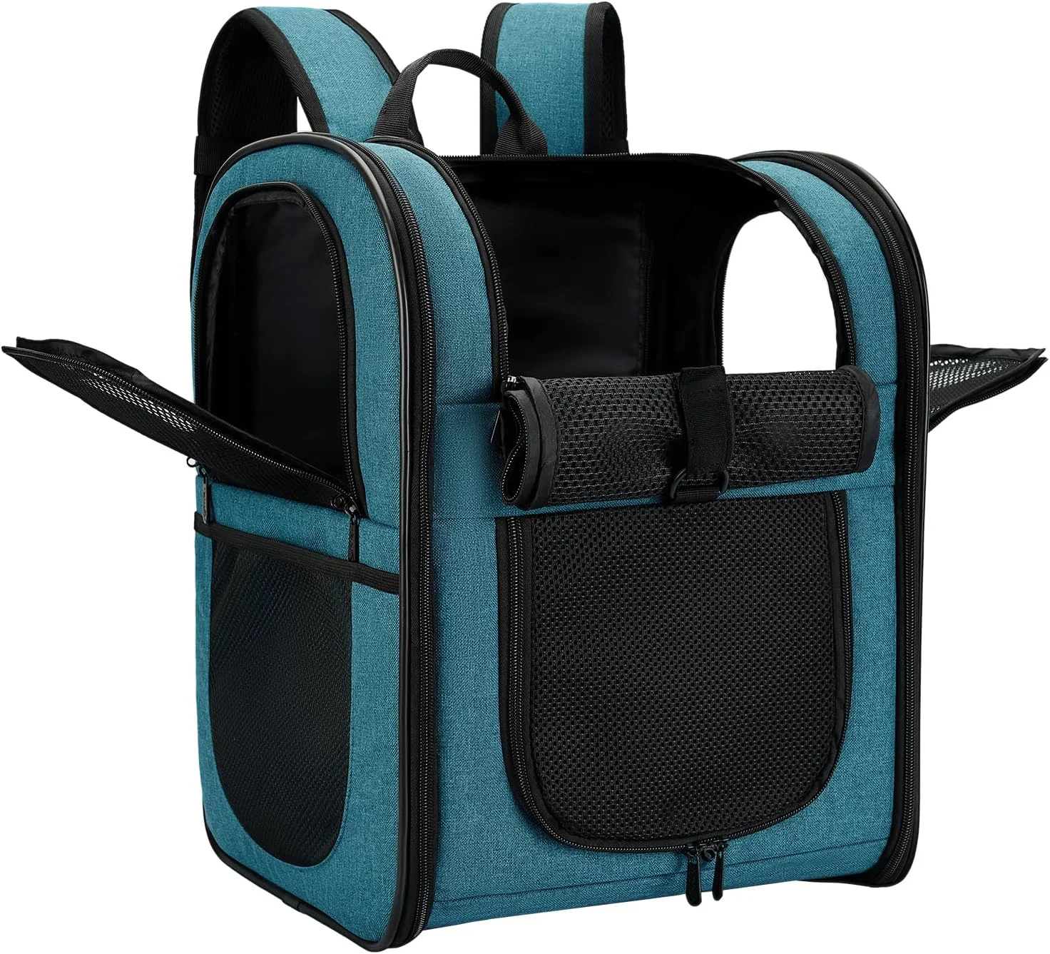 World-Class Apollo Walker Dog Cat Carrier Backpack for 4-15lb Pets - Ventilated Safe Design with Padded Back Support Breathable Mesh Pet Backpack for Hiking Travel Outdoor Teal Excellent