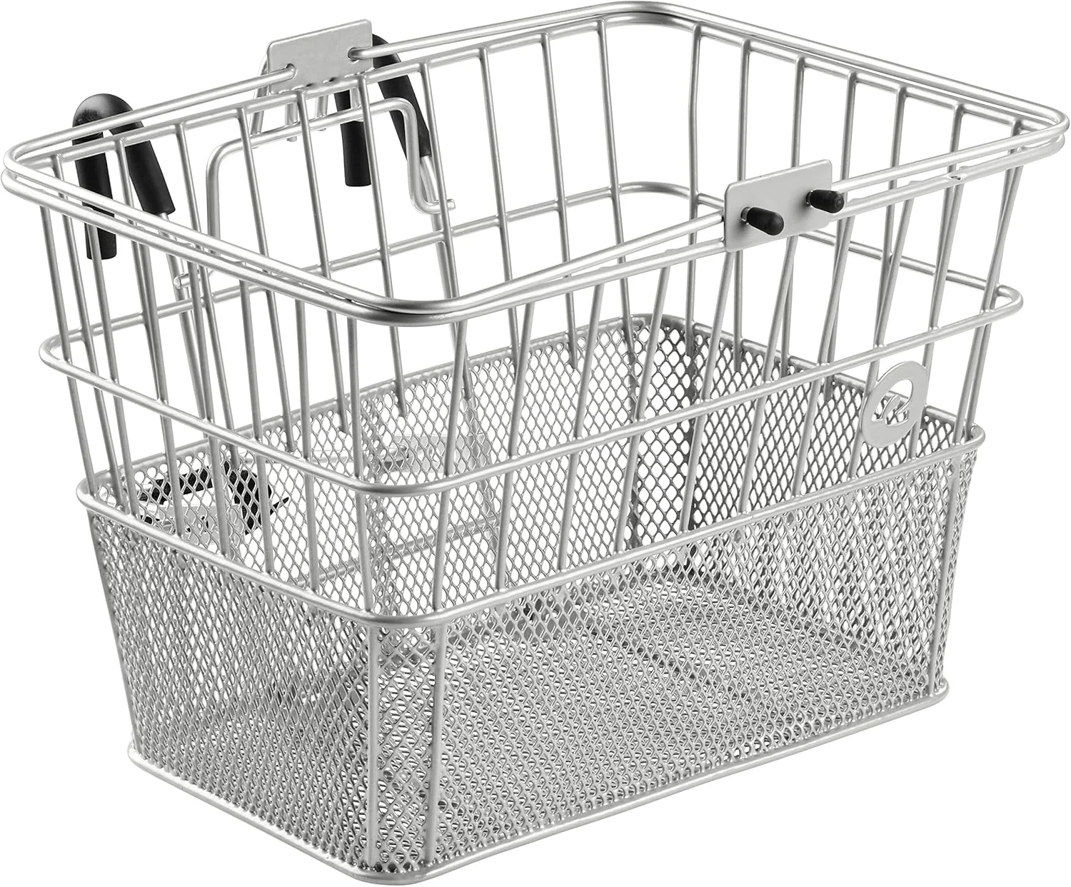 Soft Retrospec Apollo Detachable Front Bike Basket Steel Half-Mesh with Integrated Detachable Hooks and Built-In Handle Easy Assembly and Portability for Bicycles Pure