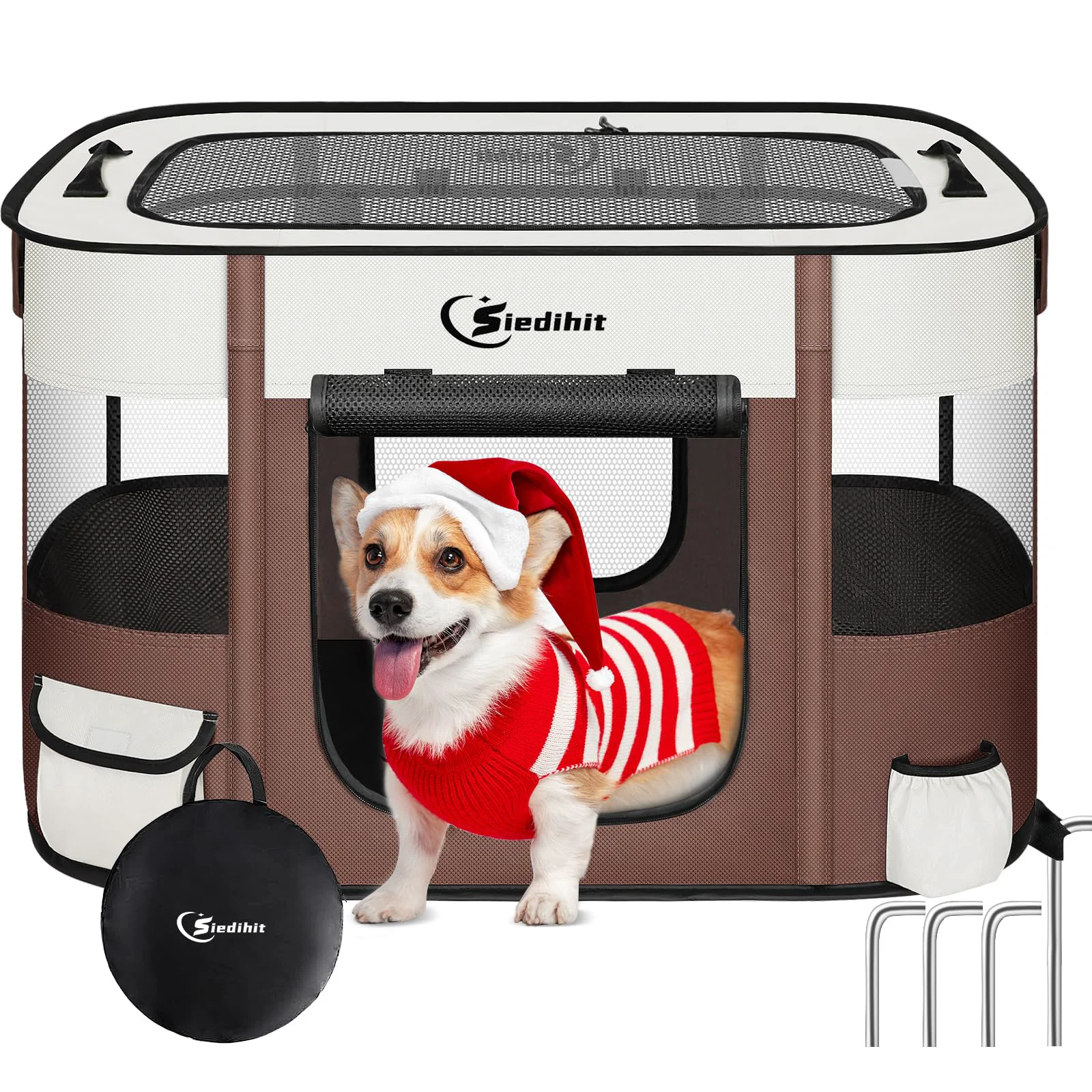 Superior Siedihit Dog Cat Playpen – Portable Foldable Indoor Outdoor Pet Kennel for Small Animals User-Friendly