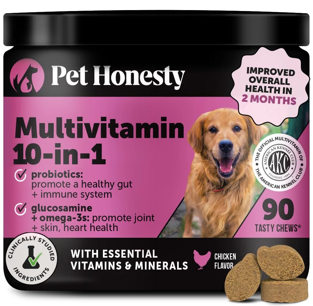 Luxury Pet Honesty Multivitamin for Dogs – 90 Count with Glucosamine Probiotics Omega Fish Oil Exceptional