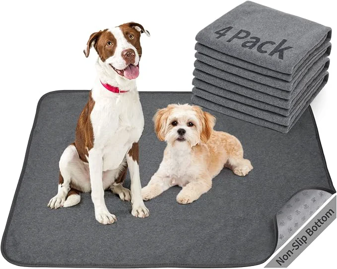 Top-Quality Washable Pee Pads for Dogs 24x36 4 Pack Reusable Whelping Pads Absorb Dog Expertly Made