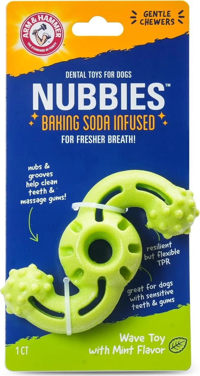 Specialty Arm Hammer for Pets Nubbies Dog Dental Toys TPR Wave Toy Mint Flavored Clean