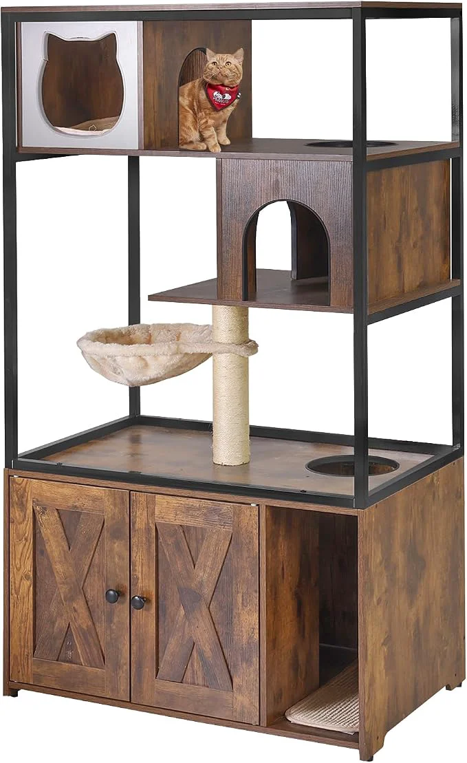 Trusted Aivituvin Cat Litter Box Enclosure Litter Box Furniture Hidden Wooden Cat Luxury