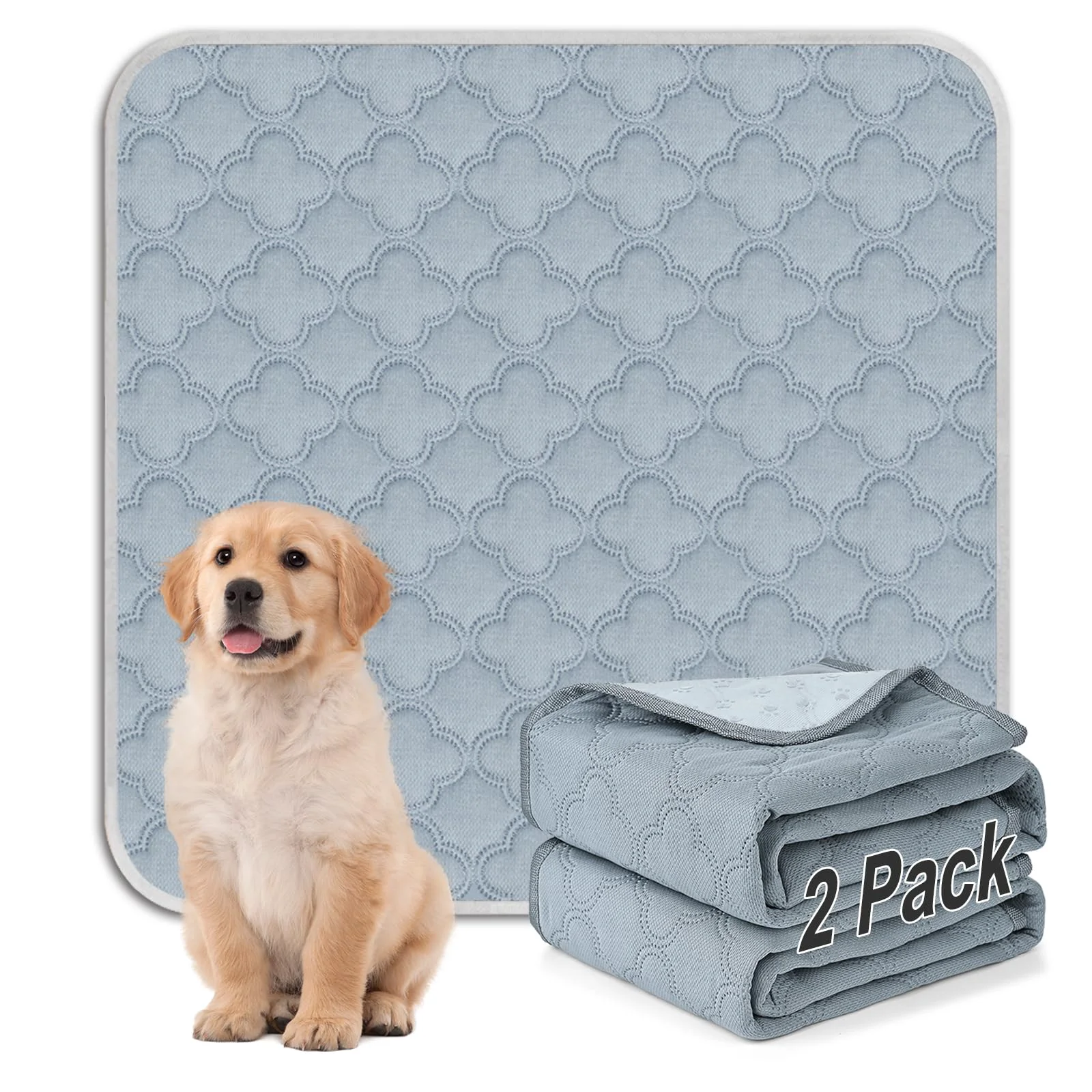 Trusted FunFurry Washable Pee Pads – 2 Pack Paw-Shaped Non-Slip 41x41 in Waterproof Ultra-Absorbent High-End