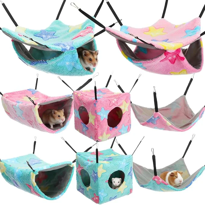Easy-to-Use Sadnyy 8 Pcs Velvet Ferret Hammock Washable Rat Hides Guinea Pig Cage Environmentally Friendly