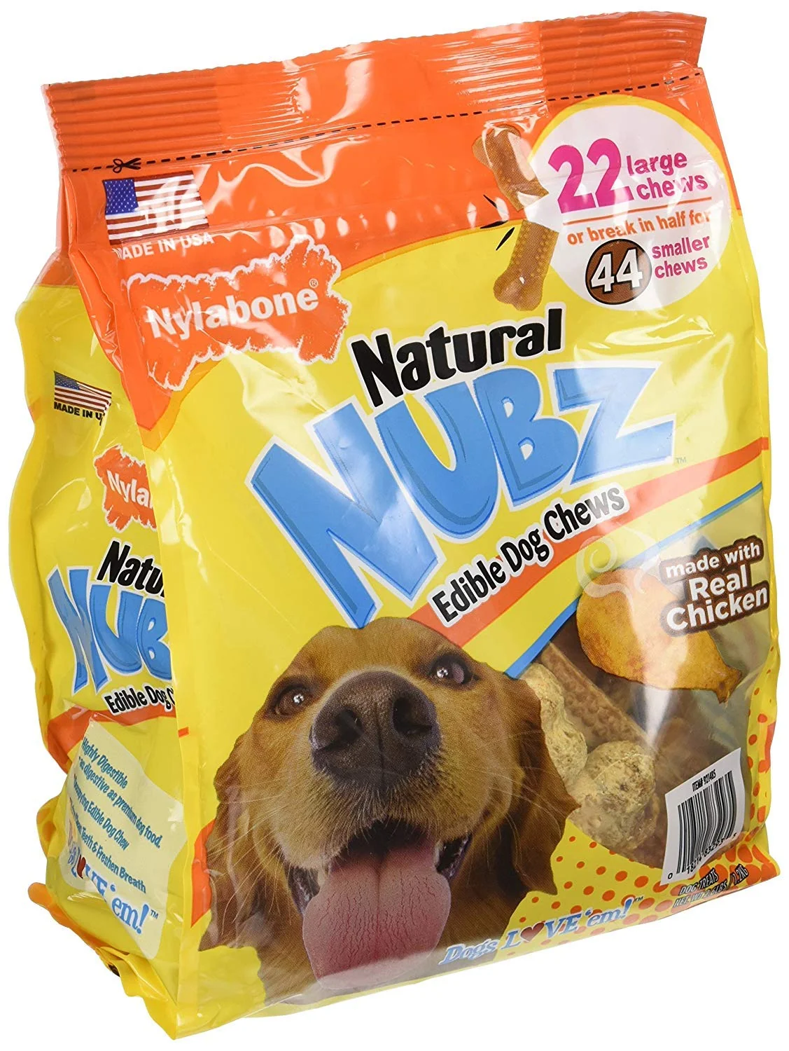 Authentic Natural Nubz Edible Dog Chews 22ct — 2-Pack 4.12 lb Nylabonee Products Elegant