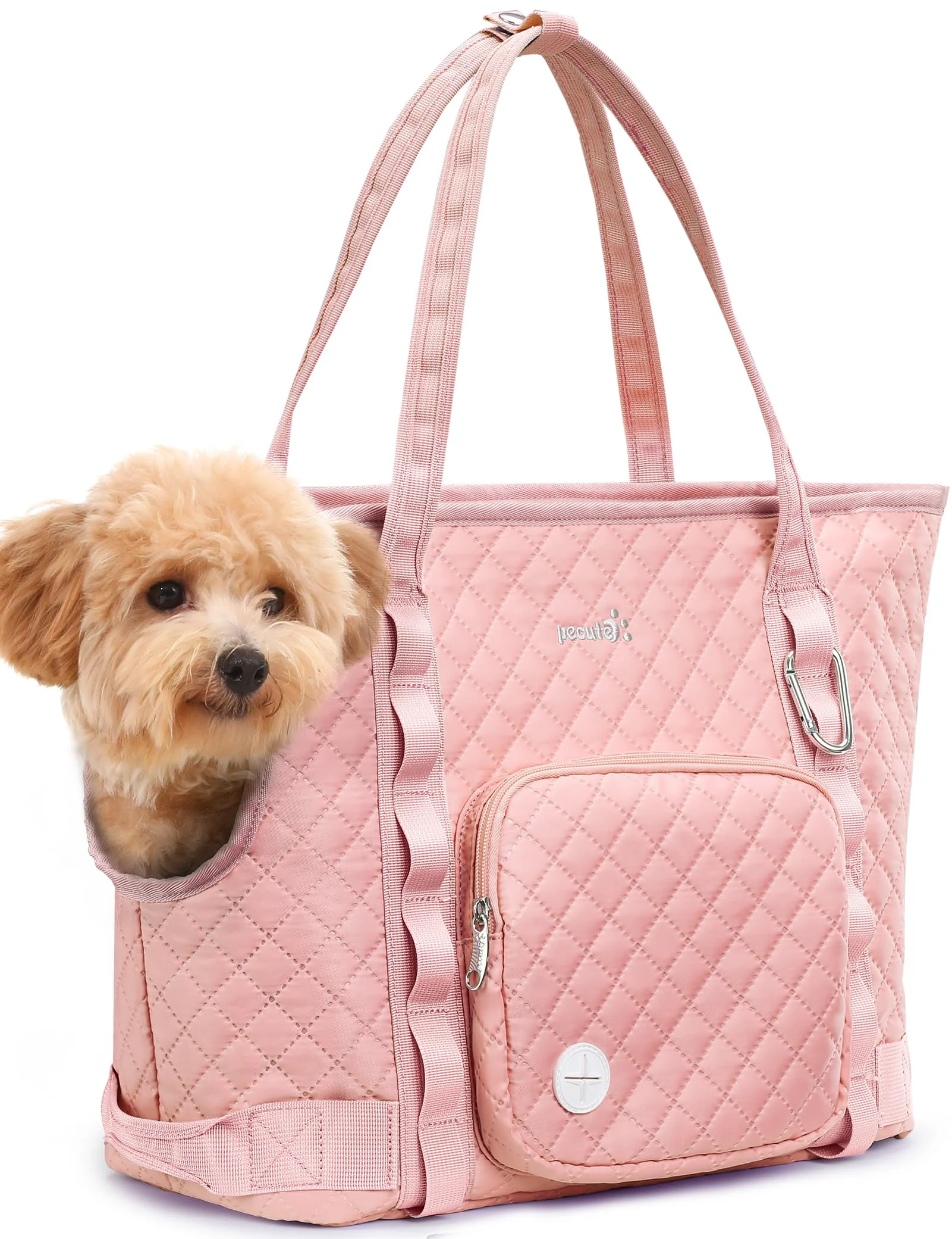 Crafted Pecute Dog Purse Carrier Lightweight Small Dog Tote with Pockets – Pink Next-Generation