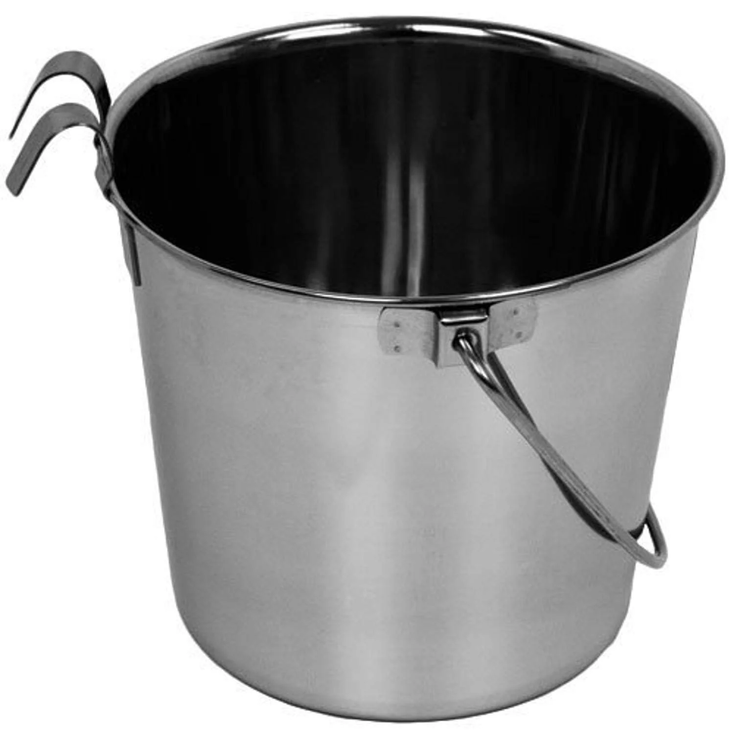 Practical Advance Pet Products 6-Quart Stainless Steel Bucket with Dual Hooks Flat-Sided Pail for Kennels Crates Exclusive