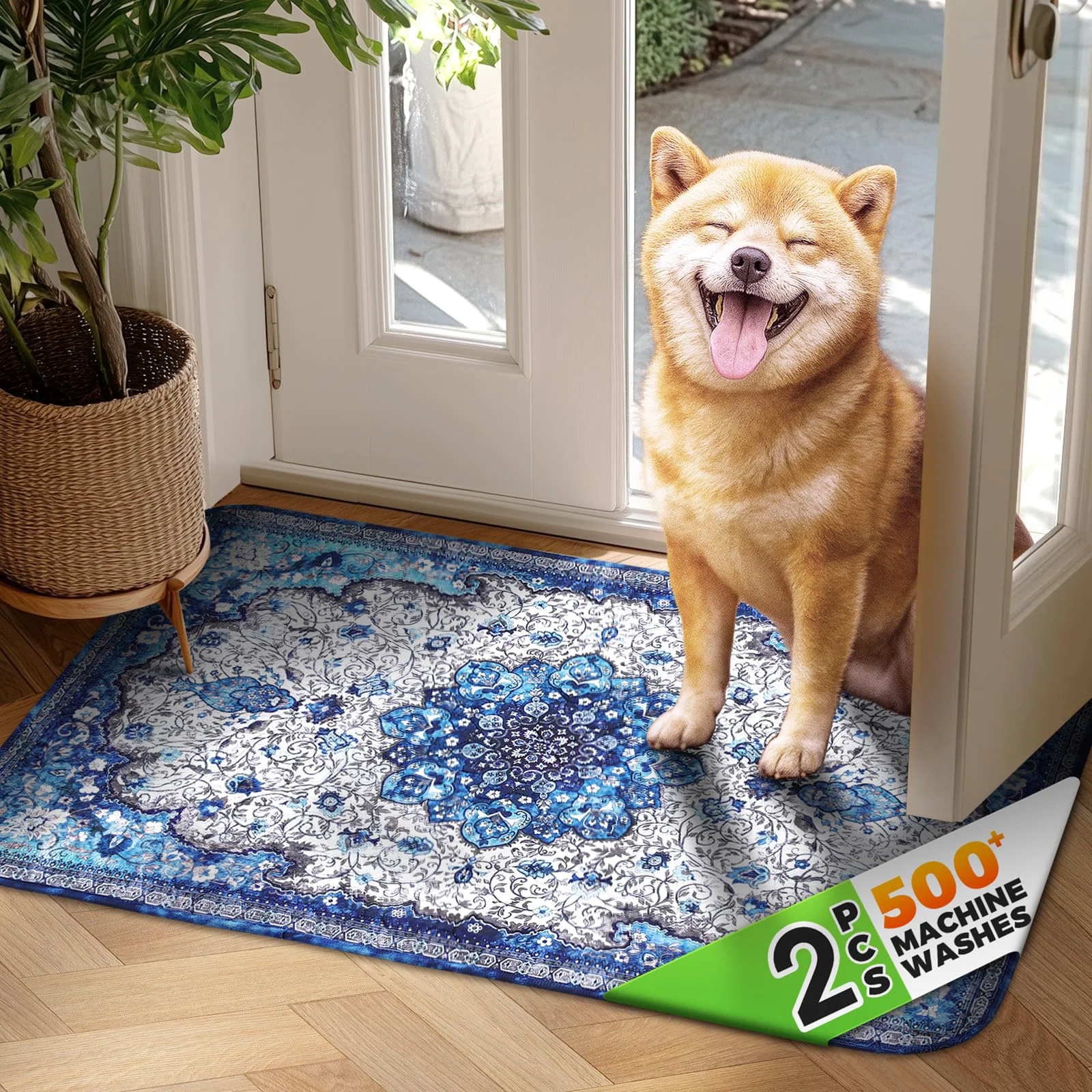 Elite Hompet 2 Pack Super Absorbent Dog Door Mat — Quick-Dry Waterproof Entryway Rug Luxury