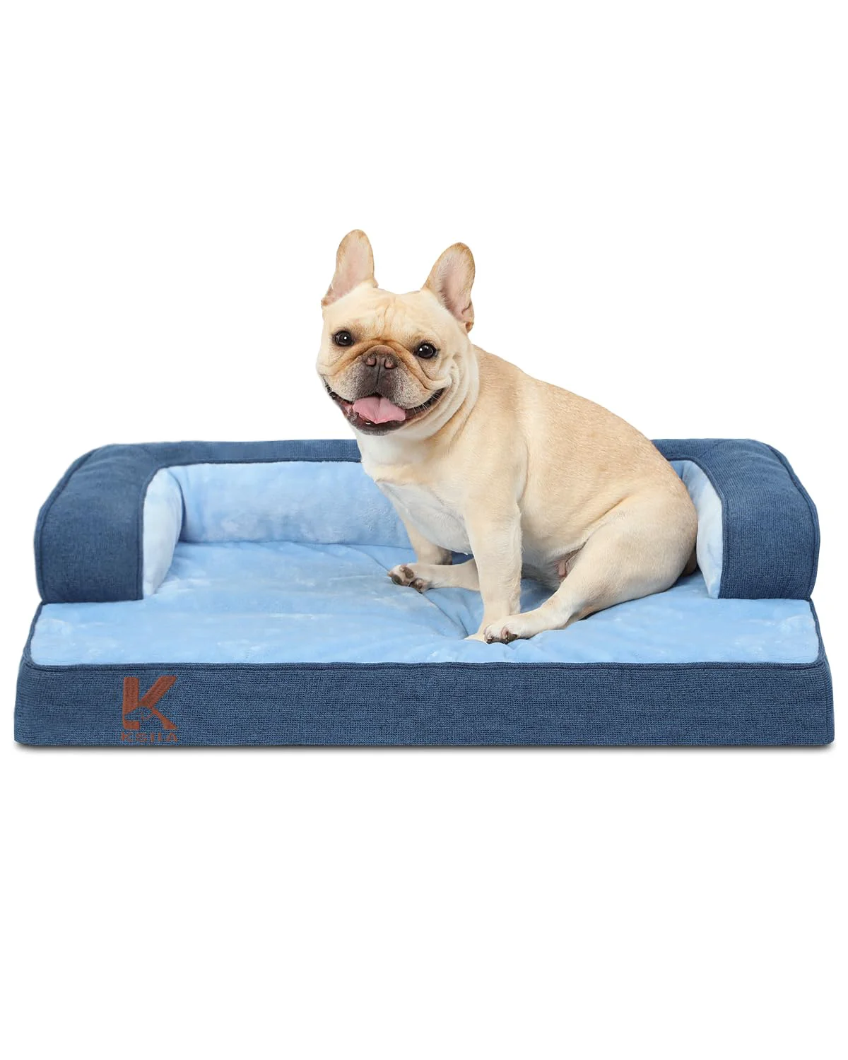 Authentic KSIIA Washable Dog Bed Large 35x22 in – Senior Orthopedic Waterproof All-Season Comfort Blue Versatile