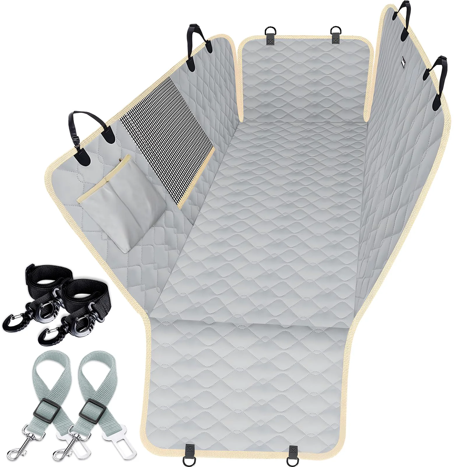 Pure Lassie Dog Car Seat Covers – Waterproof Hammock with 2 Seat Belts Universal Fit Outstanding