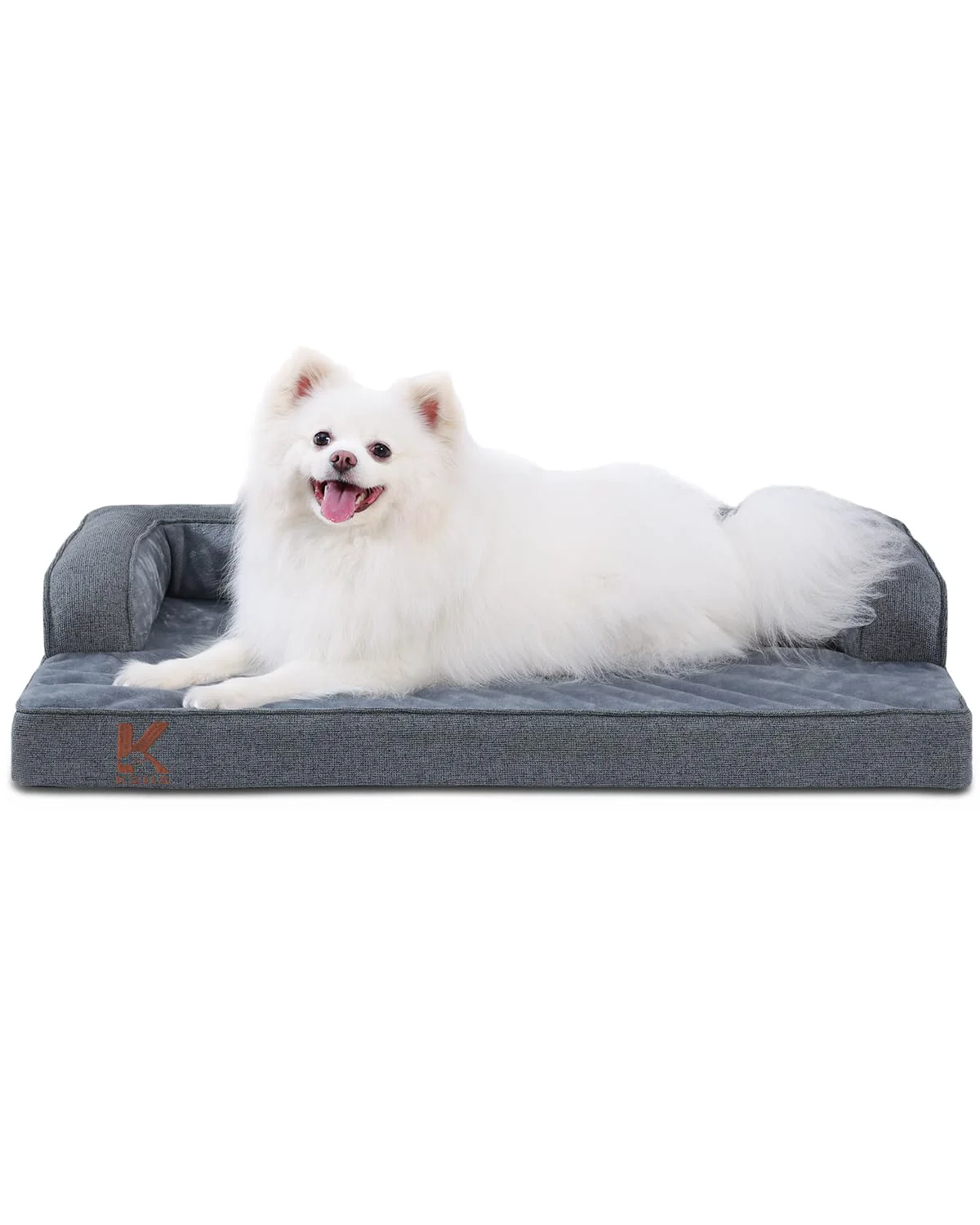 Traditional KSIIA Washable Large Orthopedic Dog Bed for Seniors — Waterproof All-Season Comfort 35x22in Detailed