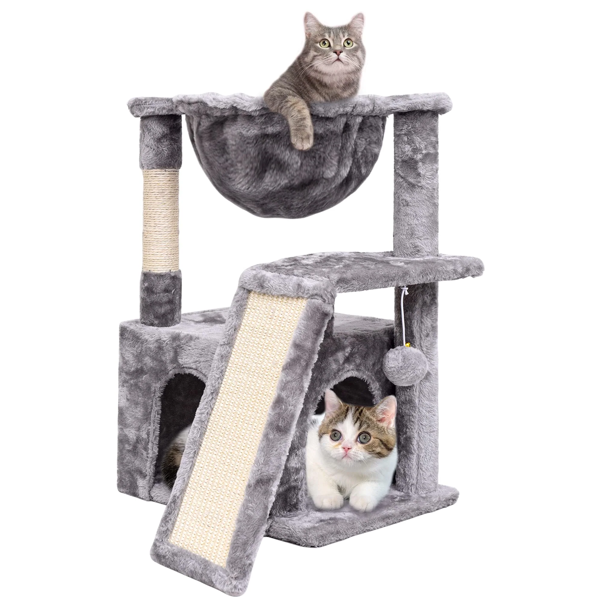 Traditional SYANDLVY Cat Tree for Indoor Cats – Large Modern Activity Tower with Scratching Posts Plush Perch Hanging Ball Next-Generation