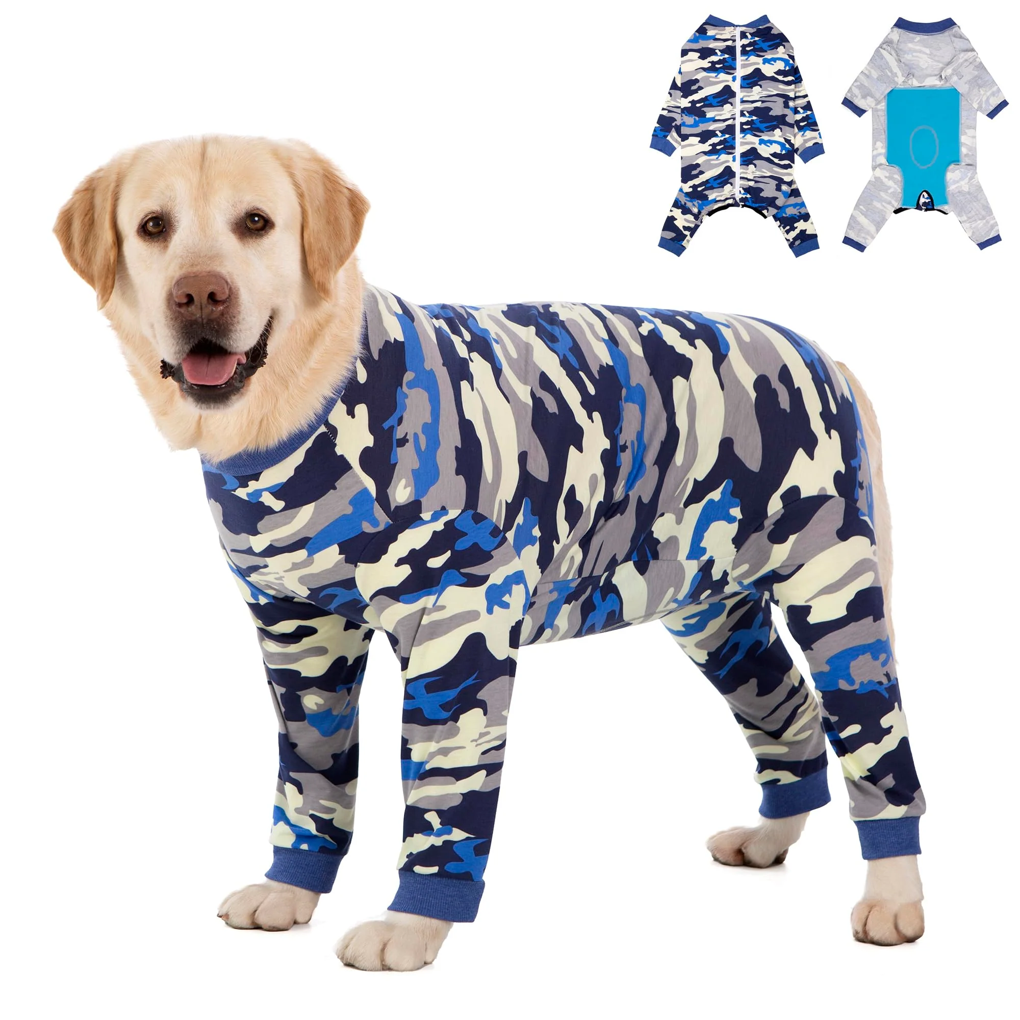 High-End Yeapeeto Dog Recovery Suit Camouflage - Full-Zipper Post-Surgery Bodysuit XL–7XL Durable