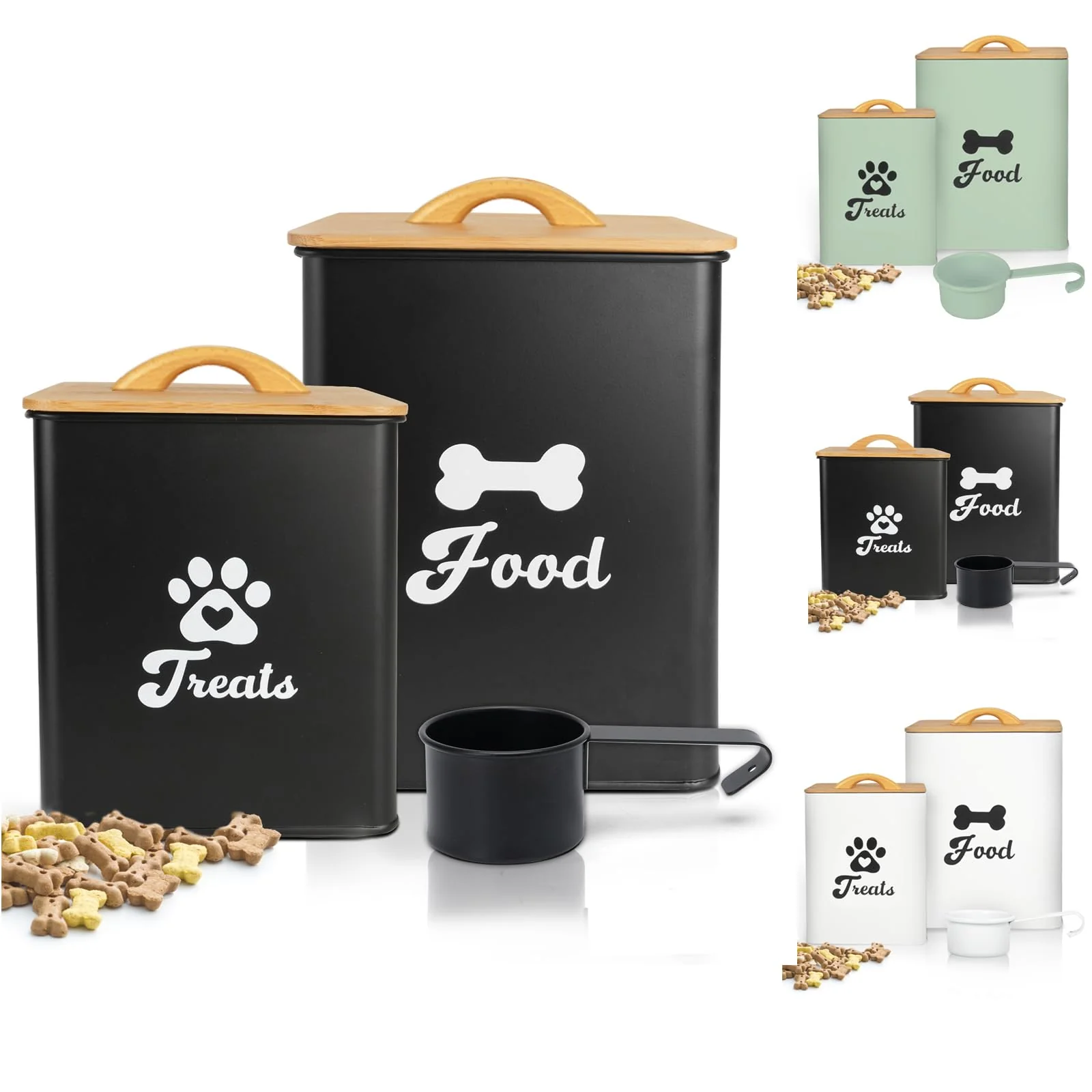 Outstanding Dekosilave Dog Treat Container 2PCS – Airtight Pet Food Storage Jars for Kitchen Counter 5-7 lbs 2-3 lbs Secure