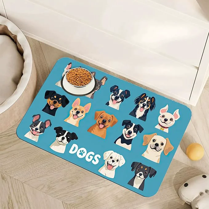 Smart Cute Dog Cat Food Mat Absorbent Pet Feeding Mat Fast