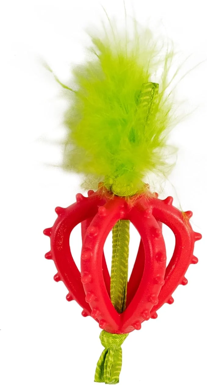 Clean Catstages Dental Strawberry Teether Soft and Textured Cat Chew Toy Catnip Oil Excellent