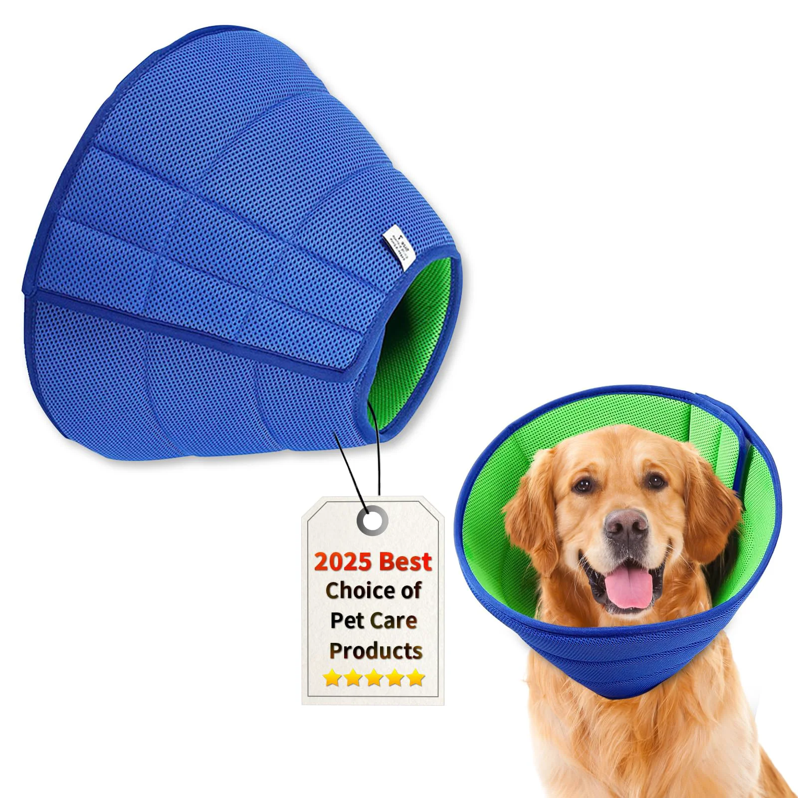 Secure BQFLY Soft Dog Cone for Dogs After Surgery — Breathable Double-Layer Recovery Collar Upgraded Thickened M Top-Quality