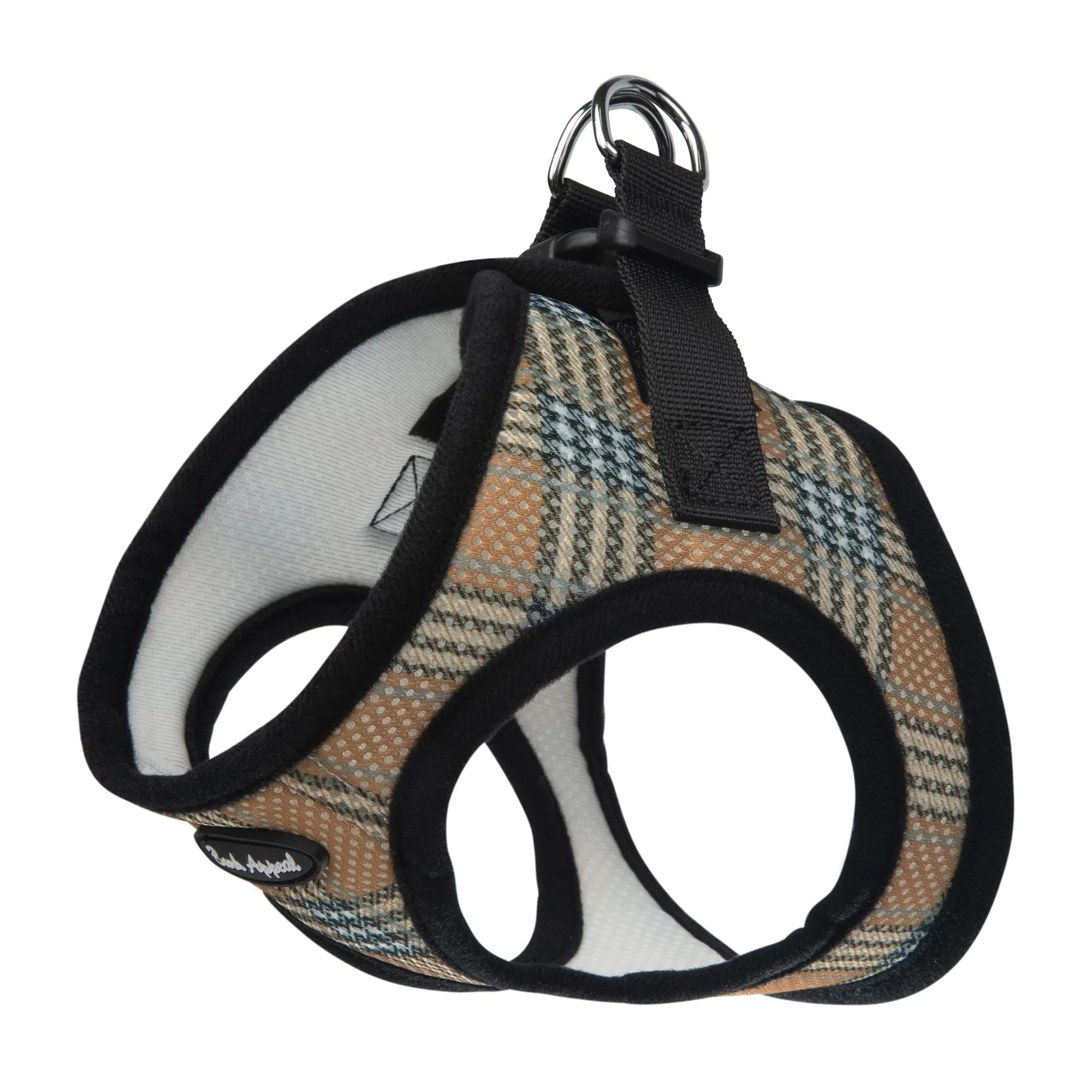 Outstanding Bark Appeal Tan Plaid Step-in Harness – Anti-Choke Soft Vest L Original