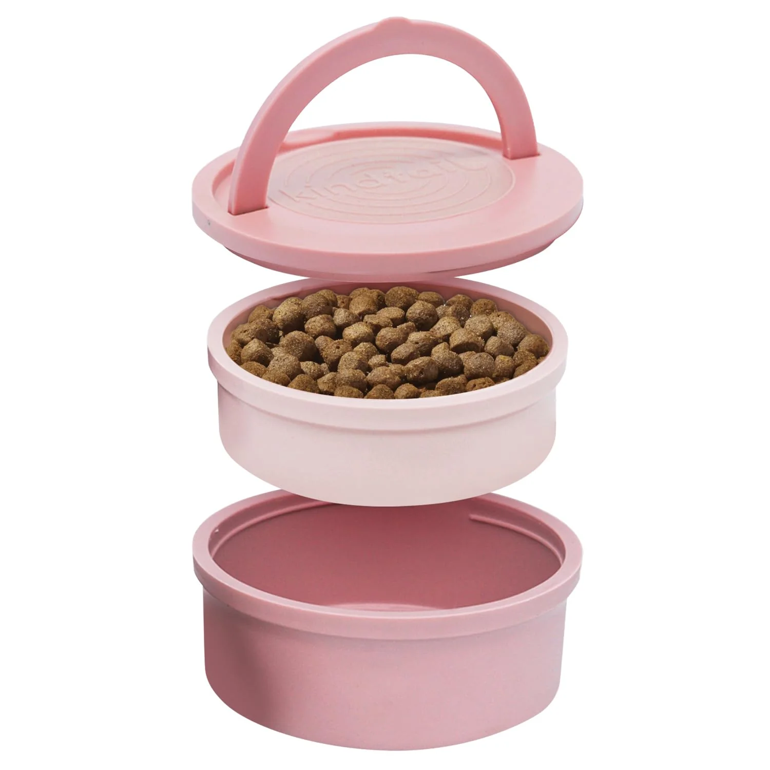 Green KindTail Dog Travel Bowls – 2-Pack Portable Dishes with Lid Handle Non-Slip Base Top-Quality