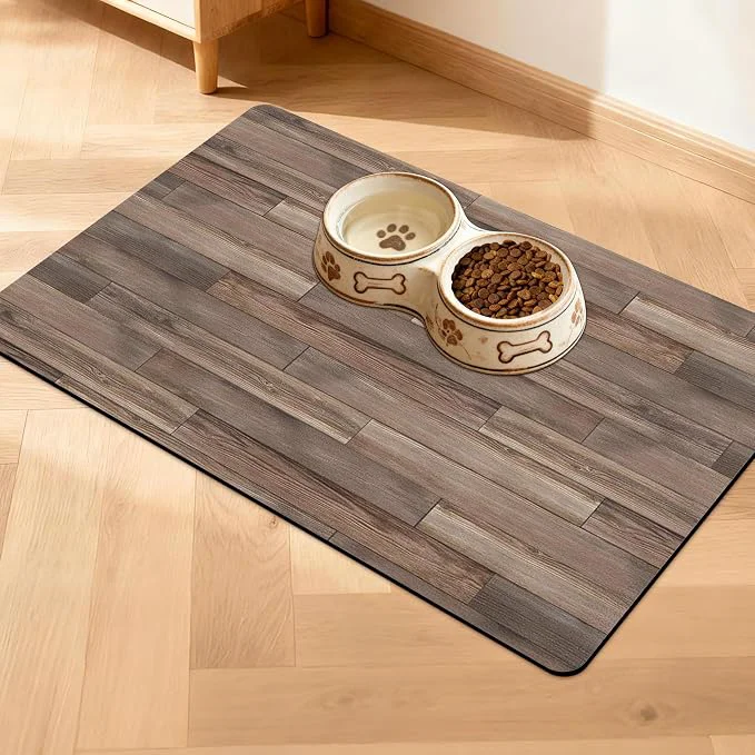 Smooth Pet Feeding Mat for Floors Waterproof Dog Mat for Food and Water Absorbent Expertly Made