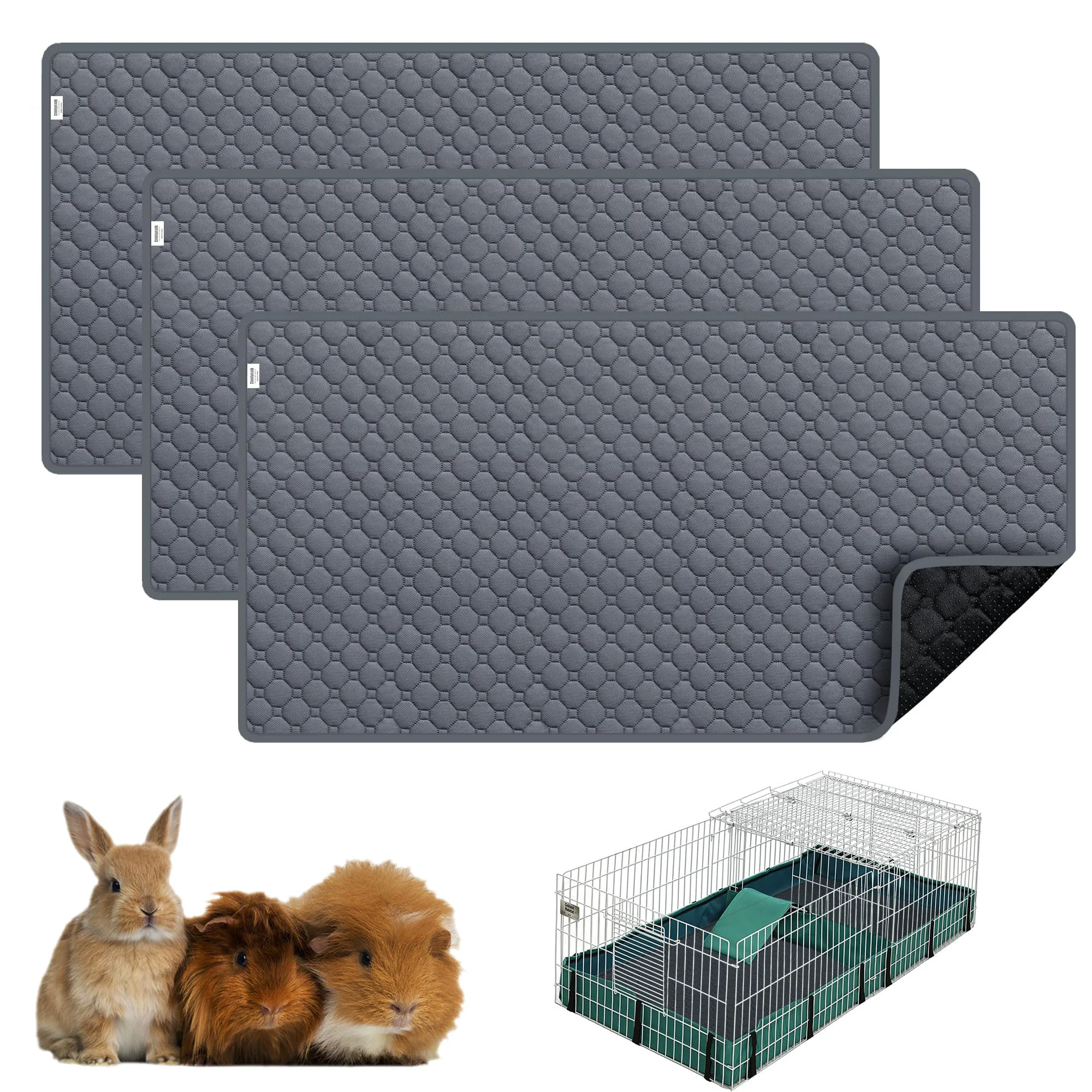Elegant Cimiycob Guinea Pig Cage Liners – 4-Pack 24x49 Waterproof Non-Slip Reusable Small Animal Bedding First-Class