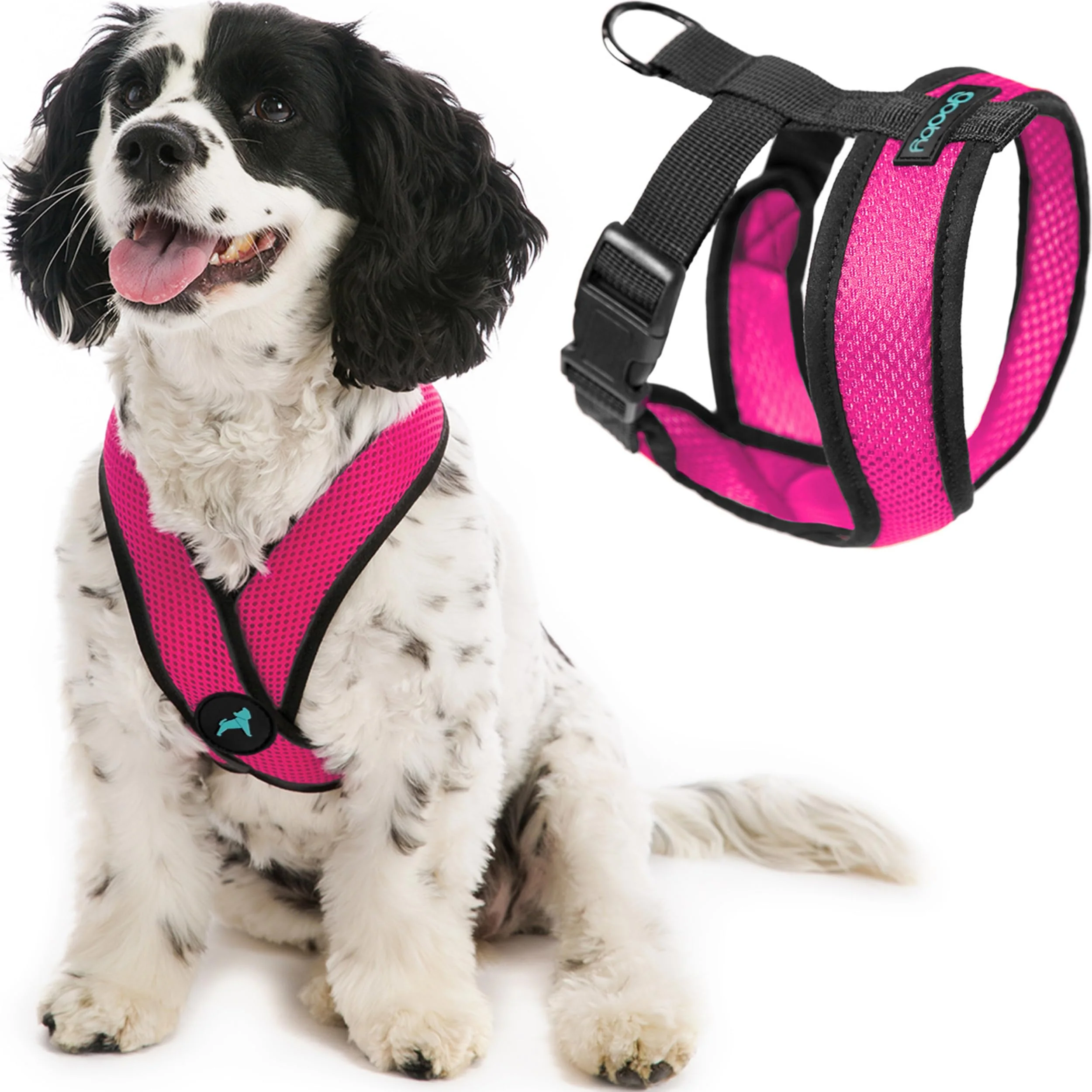 World-Class Gooby Comfort X Head In Harness Flamingo Pink - Medium No-Pull Choke- Dog Harness Lightweight