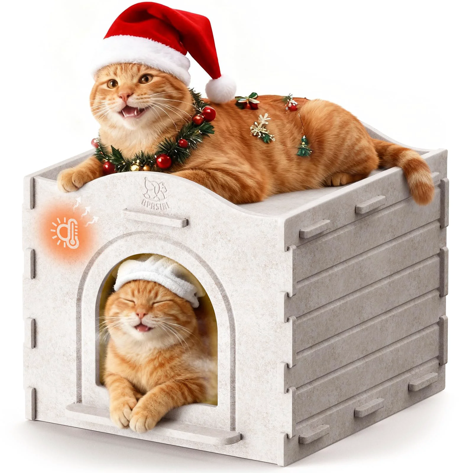 Specialty Apasiri Indoor Cat House - Warm Insulated Castle-Style Cat Cave Consistent