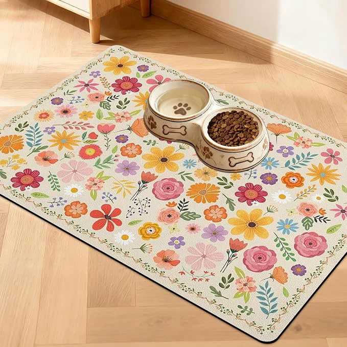 Authentic Pet Feeding Mat for Floors Waterproof Dog Mat for Food and Water Absorbent Elite