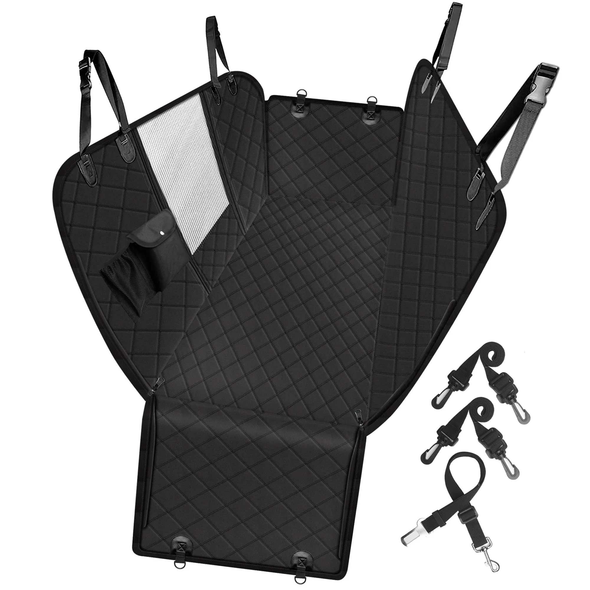 Innovative Femuar Dog Car Seat Cover with Mesh Window Storage – Waterproof Nonslip Heavy-Duty Hammock Official