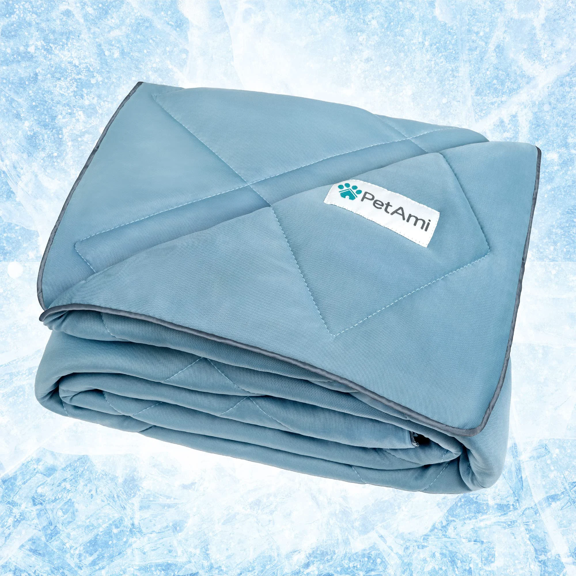 Classic PetAmi Premium Cooling Dog Blanket 40x60 Reversible Plush Throw for Dogs Cats – Dusty Blue Outstanding