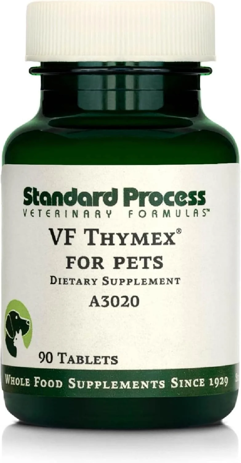 Recyclable Standard Process Inc. VF Thymex for Pets - Cat Dog Immune System Support Supplement - Thymus Supplement to Aid Canine Feline Immune Health - Supplement with Vitamin C - 90 Tablets Premium
