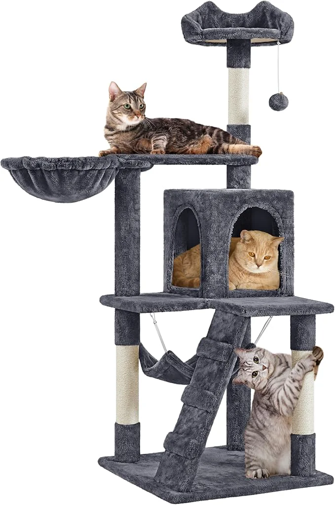 Advanced Yaheetech 54in Cat Tree Spacious Condo and Hammock I Activity Center High-Quality