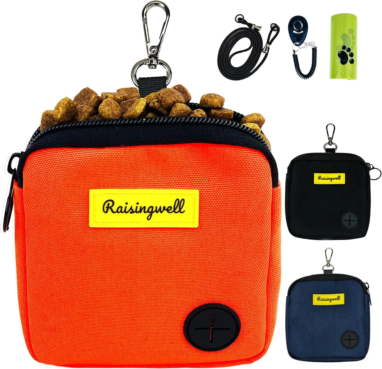 Superior Dog Treat Pouch for Pet Walking and Training with Clicker Poop Bags Small Fanny Zipper Pack Holder for Puppy Snack Dispenser Kit for Leash and Outdoor Use Orange High-Grade
