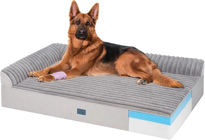 Certified Veehoo Orthopedic Dog Bed for Large Senior Dogs 7 Inch Thick XXL Memory Foam Lightweight