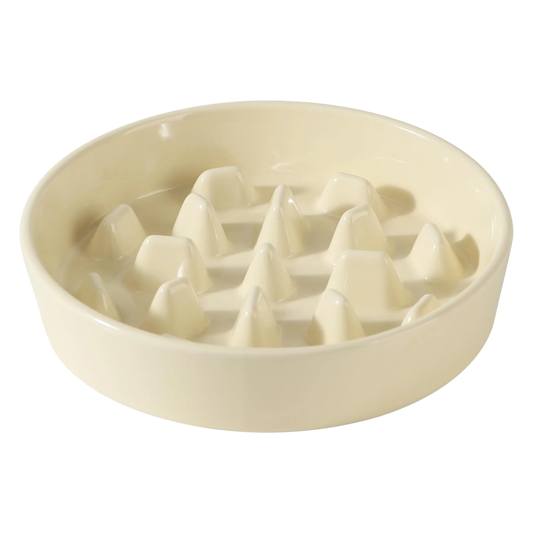 Exclusive Havniva Ceramic Slow Feeder Dog Bowl – 3.2 Cup 9.5-inch Beige Authentic