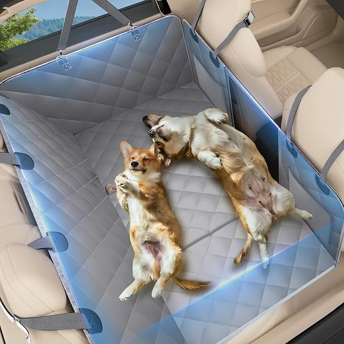 Consistent Back Seat Extender for Dogs Dog Car Seat Cover for Back Seat 400lbs Capacity Hard Bottom Car Seat Cover for Dogs Waterproof Dog Hammock for Mid-Size Cars SU Trucks Grey 52 x24.8 About ThisOverview Exceptional
