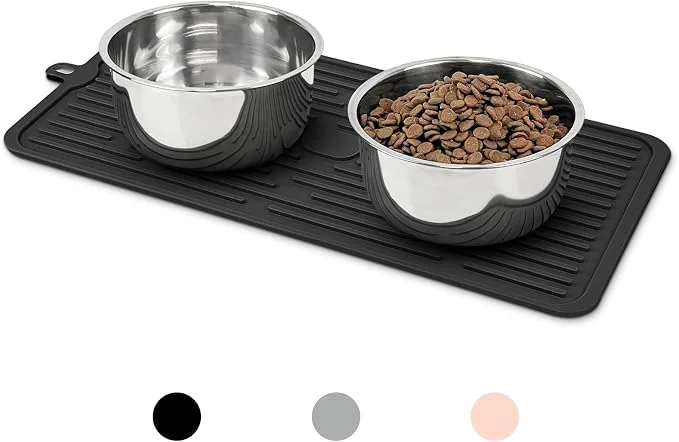 Clean Ptlom Pet Placemat for Dog and Cat Mat for Prevent Food and Water Overflow Secure